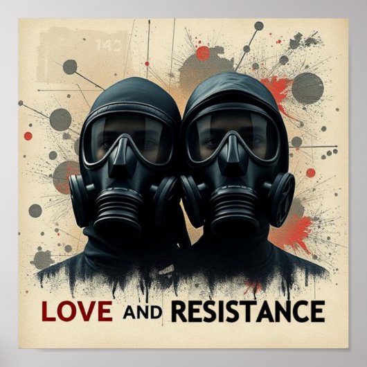 Poster AMOUR & RÉSISTANCE Graphique Moderne 2 (Devant)