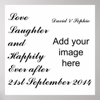 Poster Amour Rire et Heureux pour Toujours