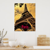 Poster Amour & Romance Ville de Paris Tour Eiffel France (Cuisine)