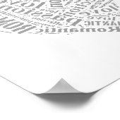 Poster Amour romantique Gris et Coeur blanc I (Coin)