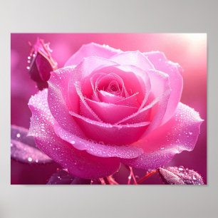 Poster Amour rose - Baisé Par Dew Matin