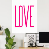 Poster Amour Rose Clair Moderne (Bureau à domicile)