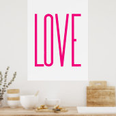 Poster Amour Rose Clair Moderne (Cuisine)