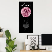 Poster Amour - Rose rose (Bureau à domicile)