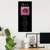 Poster Amour - Rose rose - premiers Corinthiens (Bureau à domicile)