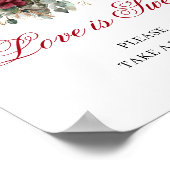 Poster Amour Rouge Profond est Douce Rouge Tablette de Si (Coin)