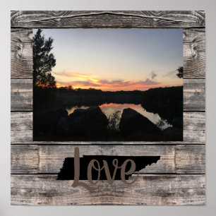 Poster AMOUR rustique TENNESSEE personnalisé en écriture
