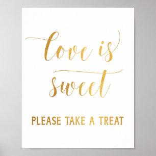 Poster Amour Simple Or Amour Doux S'il Vous Plaît Prenez 