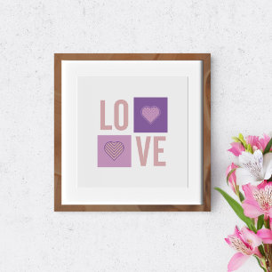 Poster AMOUR. Typographie et formes.
