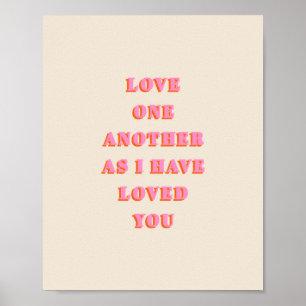 Poster Amour Un Autre Jean 13 34 Bible Verse Écriture