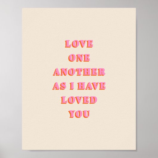 Poster Amour Un Autre Jean 13 34 Bible Verse Écriture (Devant)