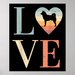Poster Amour Vintage Sibérie Husky cadeau   Cadeau Valent