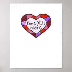 Poster Amour Vous Plus Verre Coloré Cœur Mosaïque Artisti