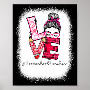 Poster Amour Vrac Coiffure Enseignante École à la maison