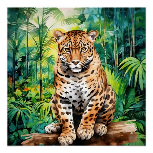Poster Amoureux cool de léopards de jungle  (Devant)
