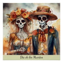 Amoureux Crâne de Sucre Dia de los Muertos