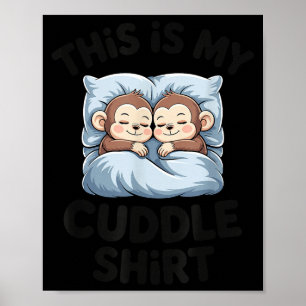Poster Amoureux de bébés singes mignons Ceci est mon câli