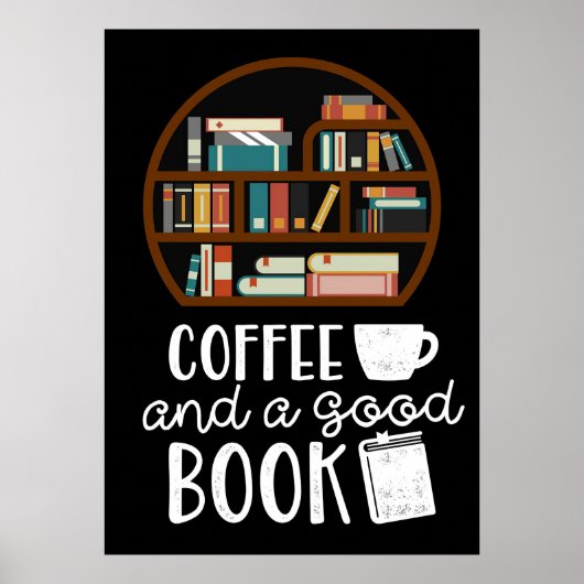 Poster Amoureux de café Café et bons livres (Devant)