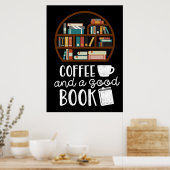 Poster Amoureux de café Café et bons livres (Cuisine)