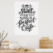 Poster Amoureux de café Commencez votre journée avec un c (Cuisine)