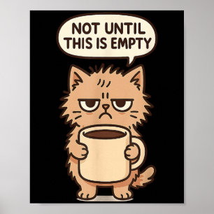 Poster Amoureux De Café Grumpy Chat Pas De Matin Personne
