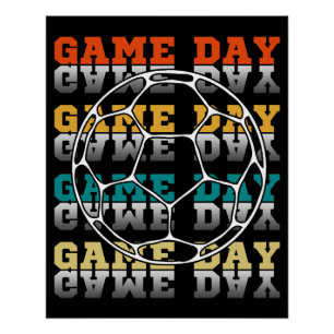Poster Amoureux de football du jour de match Typographie