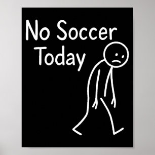 Poster Amoureux de football triste en bonhomme bâton Pas