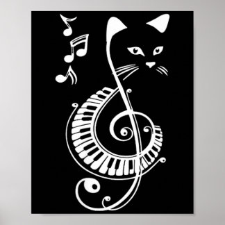 Poster Amoureux de la musique et des animaux Chat musical