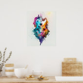 Poster amoureux de la musique-guitare (Cuisine)