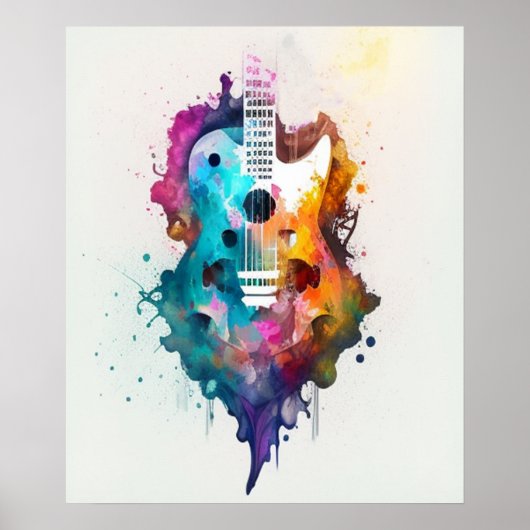 Poster amoureux de la musique-guitare (Devant)