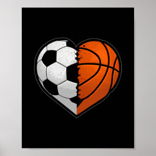 Poster Amoureux de la Saint-Valentin et du sport de footb