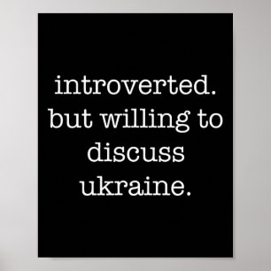 Poster Amoureux de l'Ukraine introverti - Humour ironique