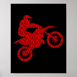 Poster Amoureux de Motocross Voeux de la Saint-Valentin A