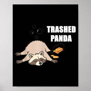 Poster Amoureux de Panda Ivre Raton Laveur Démoli Drôle T
