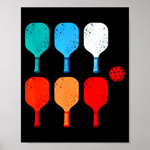 Poster amoureux de pickleball sport de raquette