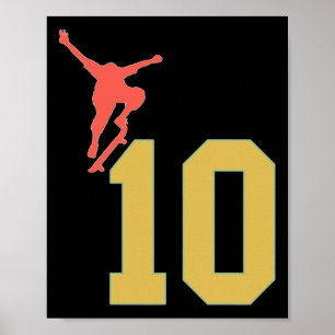 Poster Amoureux de skateboard pour 10 ans de Skateuse 10