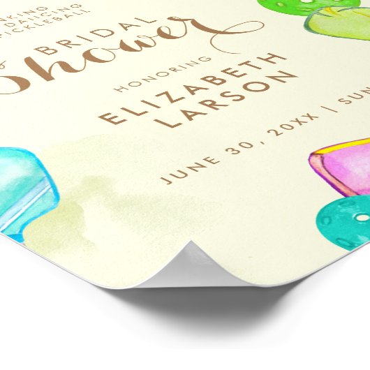 Poster Amoureux de sport Aquarelle Thème Pickleball Maria (Coin)