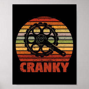 Poster Amoureux de vélo drôle grincheux cycliste cycliste