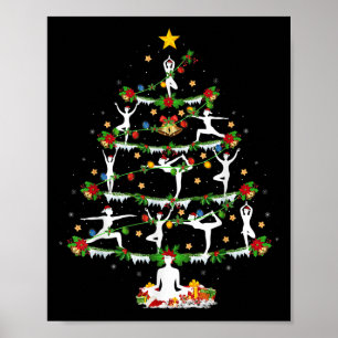 Poster Amoureux de yoga Éclairage de Noël Arbre de Noël d