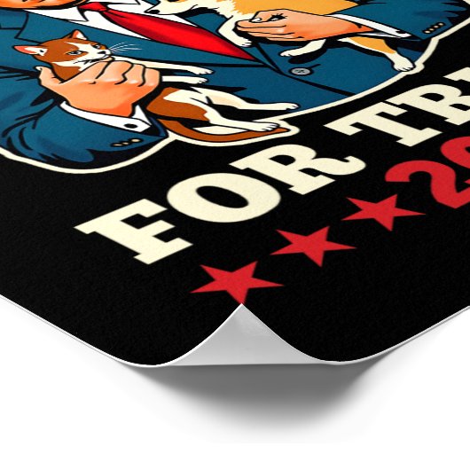 Poster Amoureux des animaux De La Campagne Trump 2024 Cat (Coin)