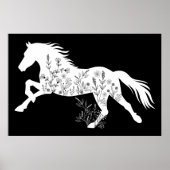 Poster Amoureux des animaux Floral Horse (Devant)