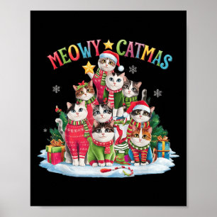 Poster Amoureux des chats de Noël Meowy Catmas Chat Chris