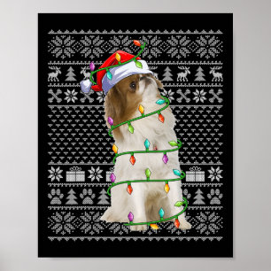 Poster Amoureux des chiens chinois japonais Père Noël lai