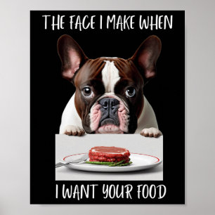 Poster Amoureux des chiens Design Steak Diner Nourriture