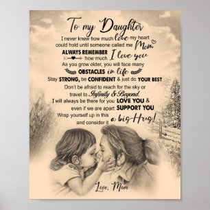 Poster Amoureux des filles À ma fille Amour maman