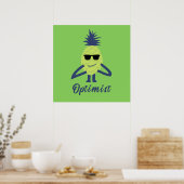 Poster amoureux drôle d'ananas (Cuisine)
