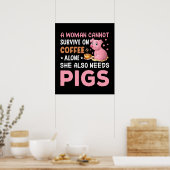 Poster Amoureux du cochon de campagne amusant (Cuisine)