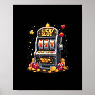 Poster Amoureux du jeu de Las Vegas Machine à sous chance