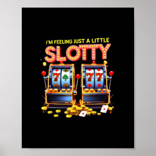 Poster Amoureux du jeu Machine à sous chanceuse Casino La