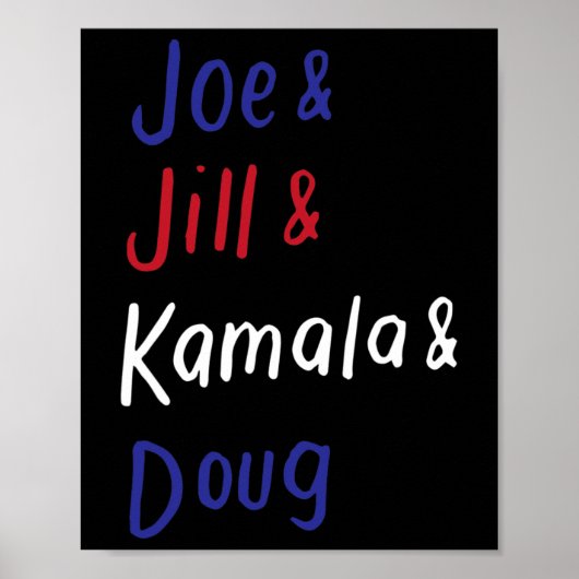 Poster & ; Jill & ; Kamala & ; Doug Biden Harris (Devant)